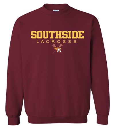 AHS Lacrosse Maroon Crew Neck Sweatshirt - Orders Due Wednesday, March 13, 2024